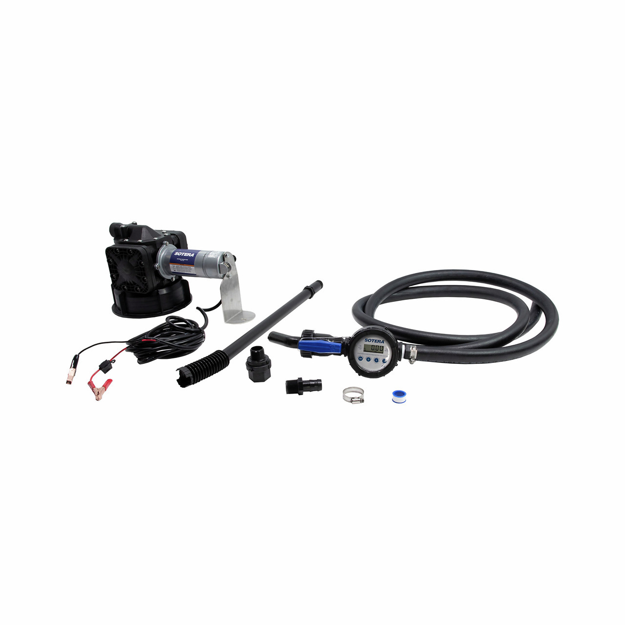 Sotera Systems Chemical Transfer Pump - 12V DC, 13 GPM, Manual Nozzle, Santoprene Diaphragms, Model# SS445BX727